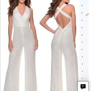 La Femme Sequin Jumpsuit